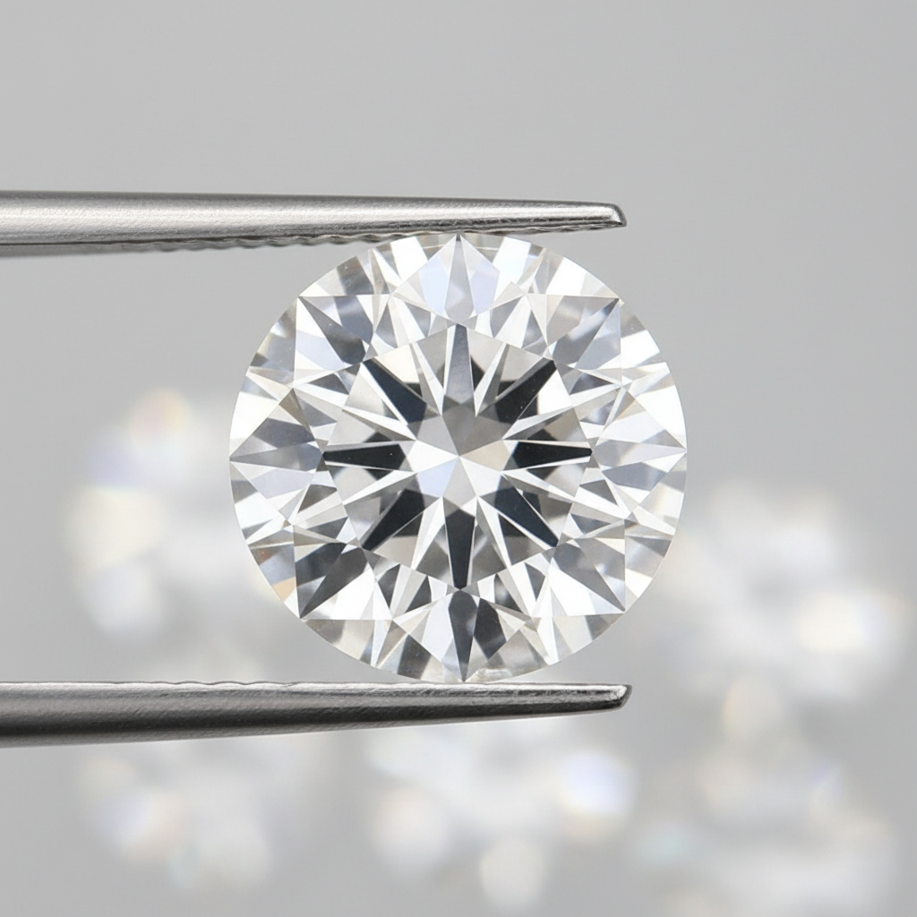 IGI Certified 4.39 Ct F Color VS2 Round CVD Diamond with 10.50mm Diameter
