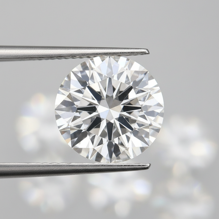 IGI Certified 4.39 Ct F Color VS2 Round CVD Diamond with 10.50mm Diameter