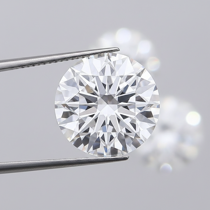 IGI Certified 5.06 Ct D Color VVS1 Round CVD Diamond with 10.95mm Diameter