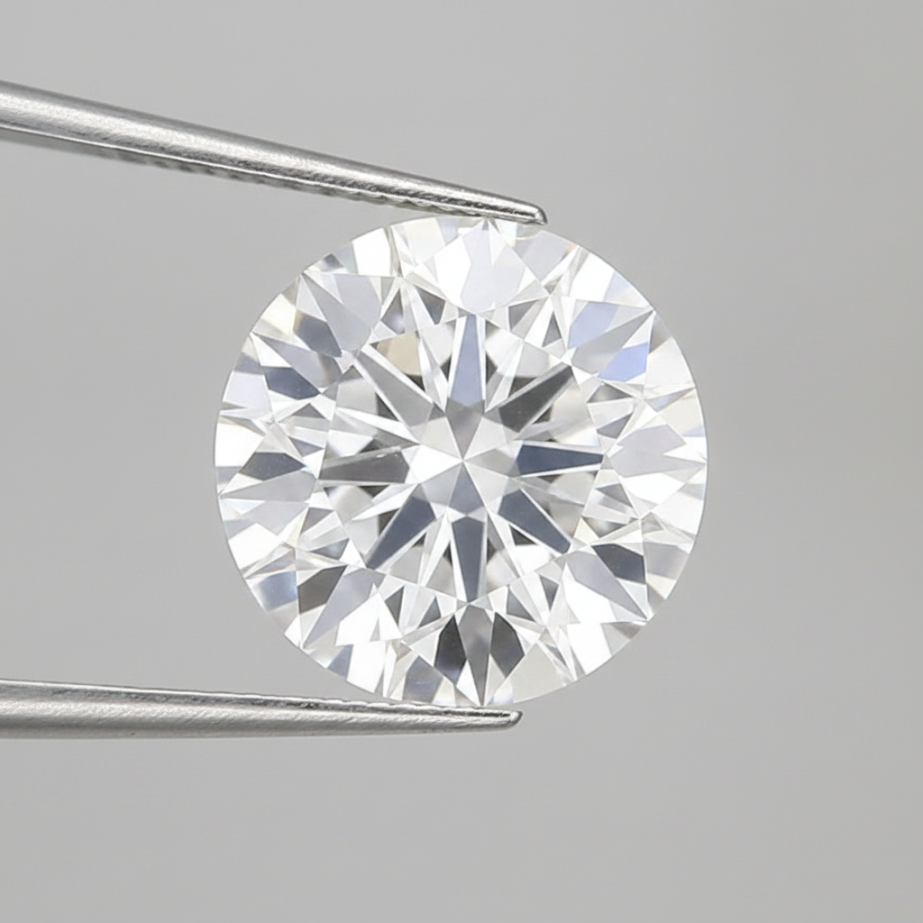 IGI Certified 5.59 Ct F Color VVS1 Round CVD Diamond with 11.41mm Diameter