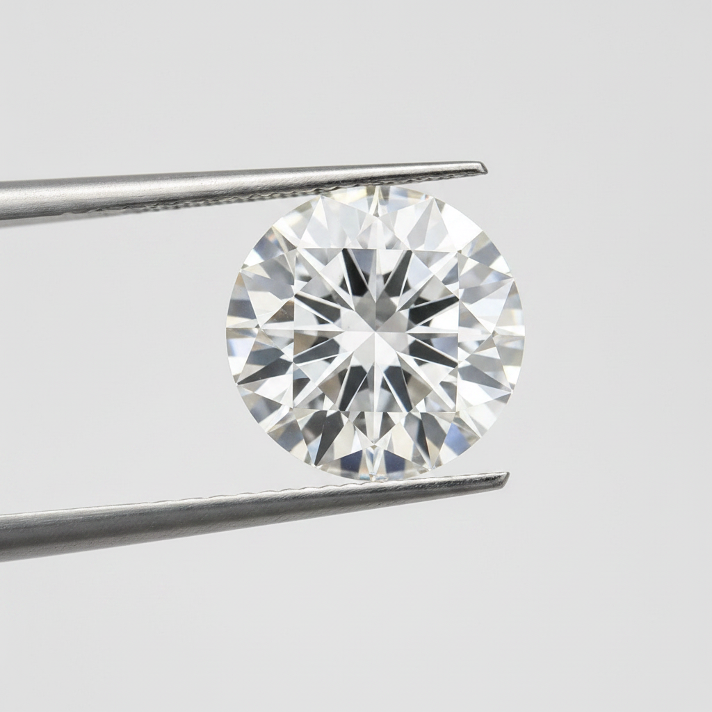 IGI Certified 6.06 Ct F Color VS1 Round CVD Diamond with 11.80mm Diameter