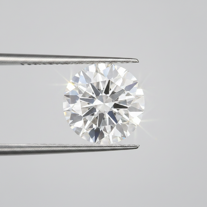 IGI Certified 5.08 Ct E Color VS1 Round CVD Diamond with 10.98mm Diameter
