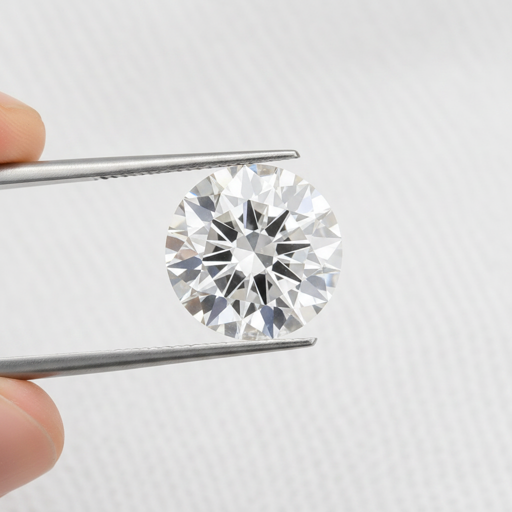 IGI Certified 6.02 Ct E Color VVS2 Round CVD Diamond with 11.69mm Diameter