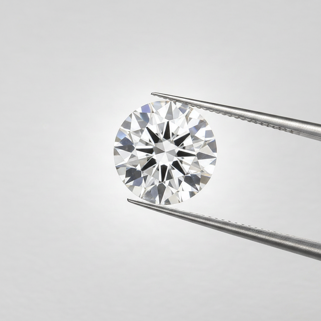 IGI Certified 6.01 Ct F Color VS1 Round CVD Diamond with 11.89mm Diameter