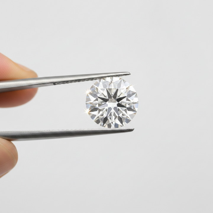 IGI Certified 3.01 Ct F Color VS2 Round CVD Diamond with 9.28mm Diameter