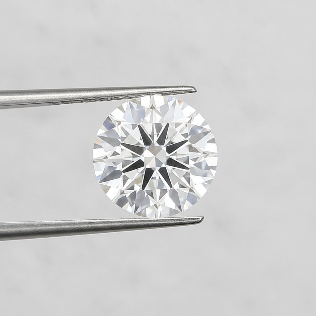 IGI Certified 5.07 Ct F Color VVS2 Round CVD Diamond with 11.05mm Diameter
