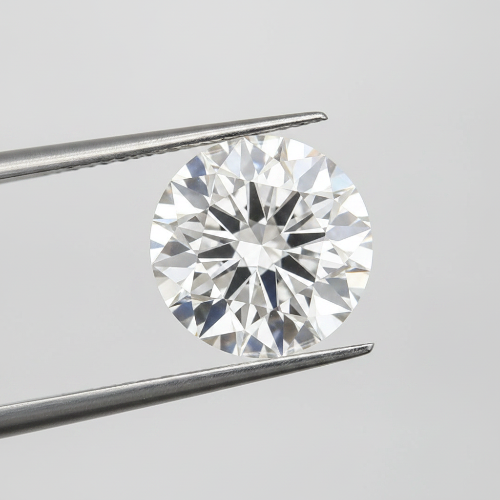 IGI Certified 8.02 Ct F Color VVS2 Round CVD Diamond with 13.07mm Diameter