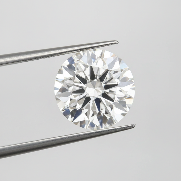 IGI Certified 8.02 Ct F Color VVS2 Round CVD Diamond with 13.07mm Diameter