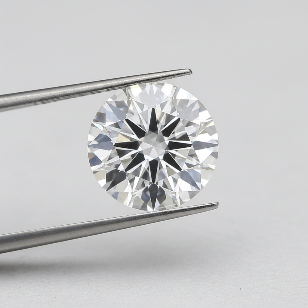 IGI Certified 7.09 Ct F Color VVS2 Round CVD Diamond with 12.44mm Diameter