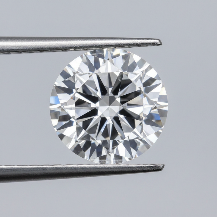 IGI Certified 5.01 Ct D Color VS1 Round CVD Diamond with 11.19mm Diameter