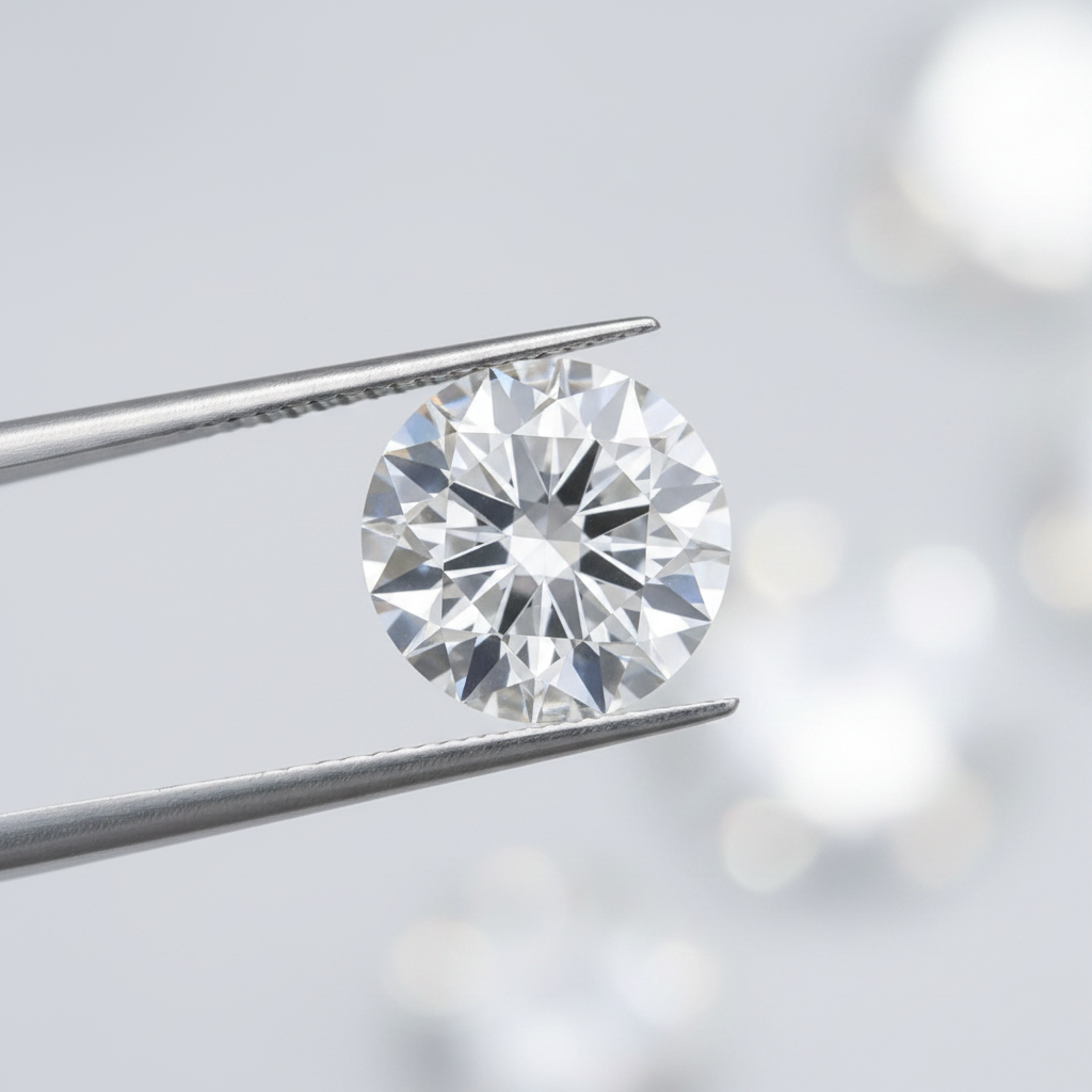 IGI Certified 3.07 Ct E Color VVS2 Round CVD Diamond with 9.28mm Diameter