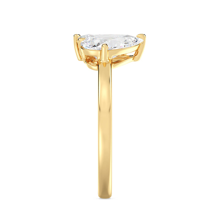 IGI and SGL Certified Pear Diamond Toi et Moi Ring in Yellow Gold