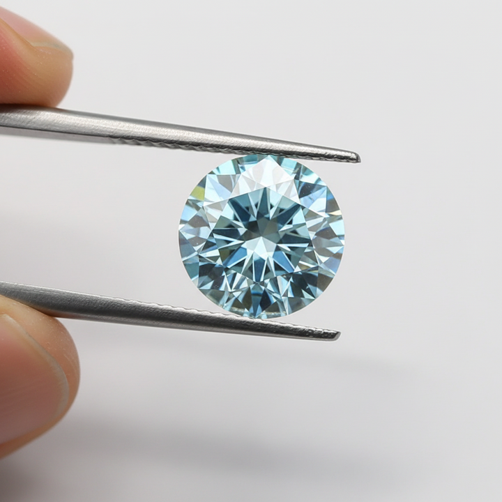 IGI Certified 1.01 Ct Fancy Vivid Blue Round CVD Lab Grown Diamond
