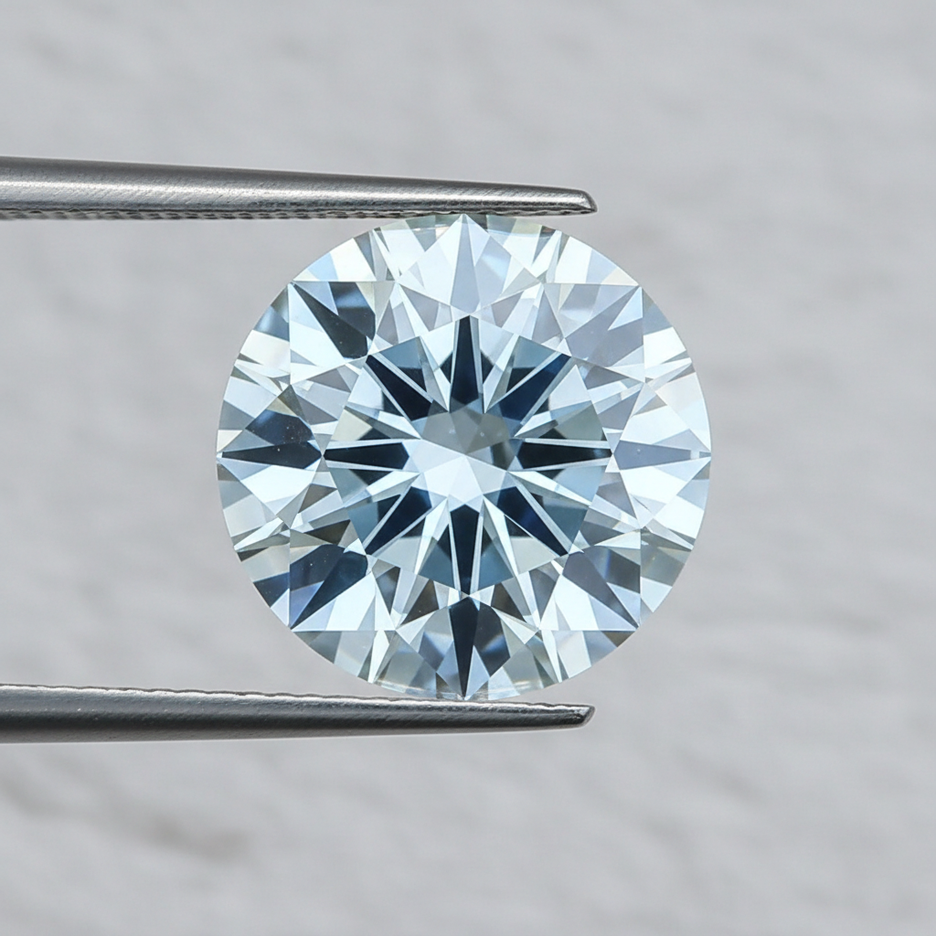 IGI Certified 1.09 Ct Fancy Vivid Blue Round CVD Lab Grown Diamond