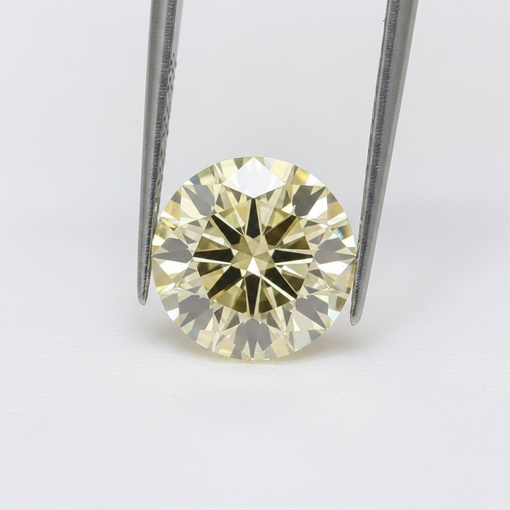 IGI Certified 1.29 Ct Fancy Yellow Round CVD Lab Grown Diamond