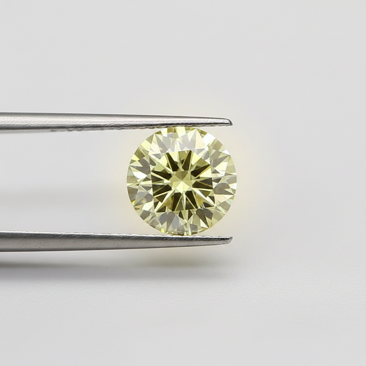 IGI Certified 1.92 Ct Fancy Yellow Round CVD Lab Grown Diamond