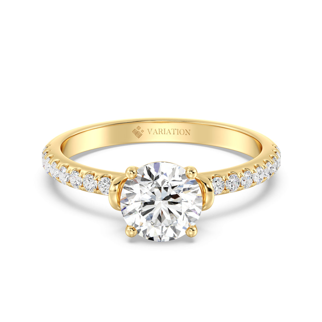 IGI Certified 1 Carat Round Diamond Solitaire Engagement Ring in 18K Yellow Gold