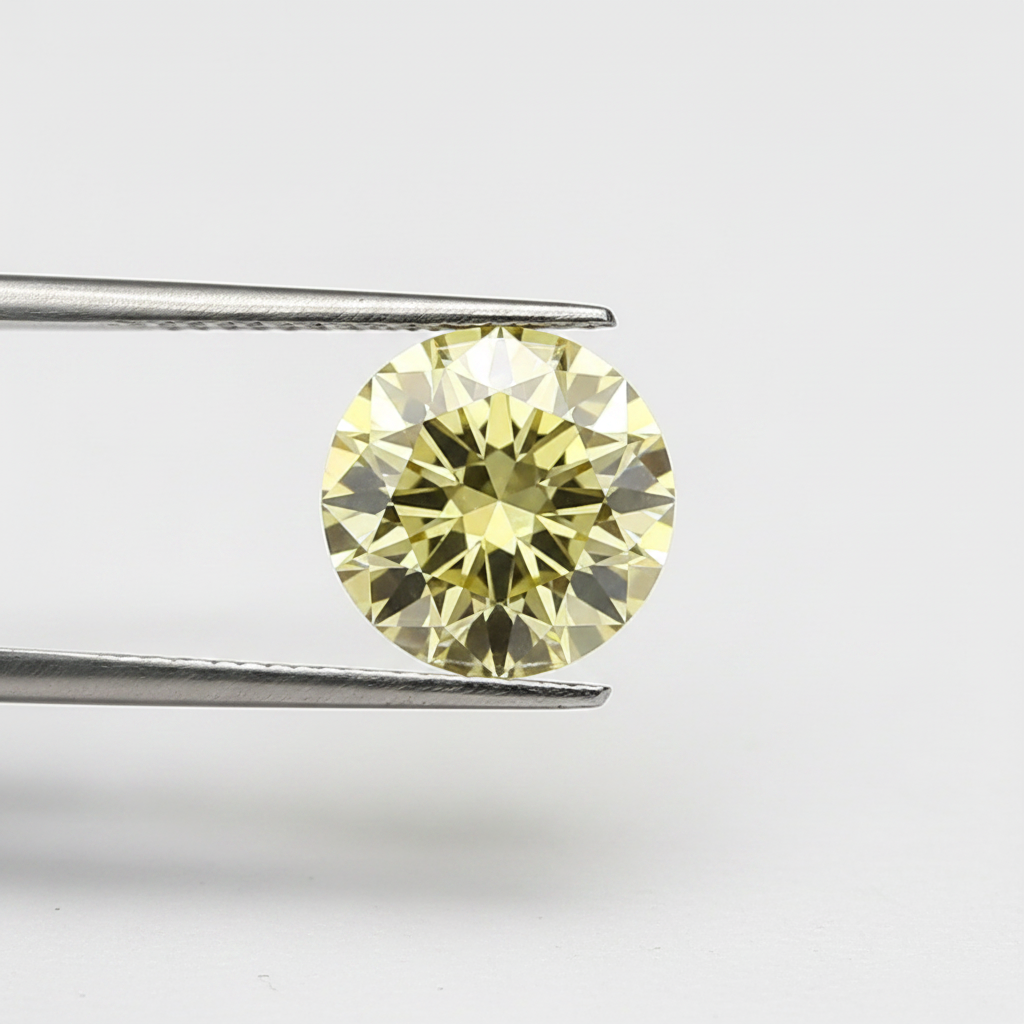 IGI Certified 2.00 Ct Fancy Intense Yellow Round CVD Lab Grown Diamond