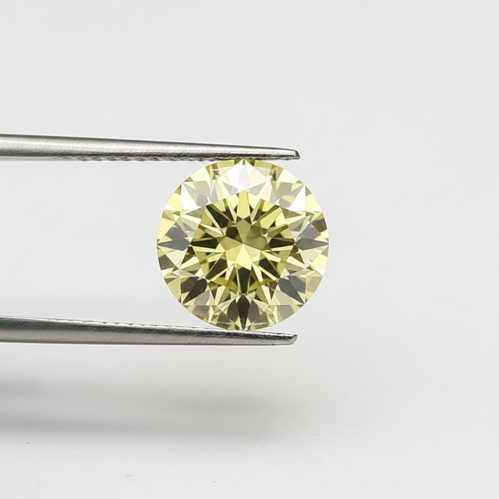 IGI Certified 2.00 Ct Fancy Intense Yellow Round CVD Lab Grown Diamond