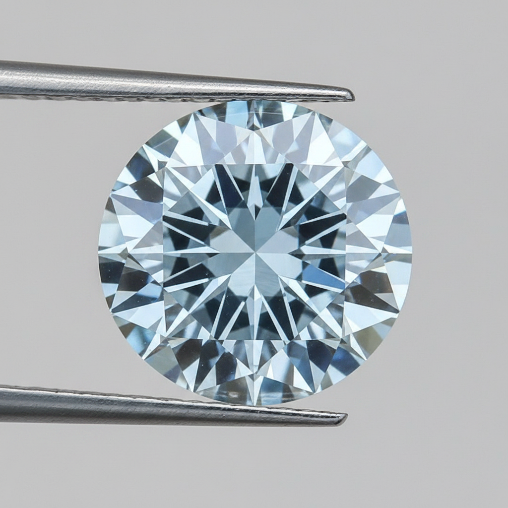 IGI Certified 2.00 Ct Fancy Vivid Blue Round CVD Lab Grown Diamond