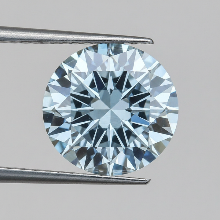 IGI Certified 2.00 Ct Fancy Vivid Blue Round CVD Lab Grown Diamond