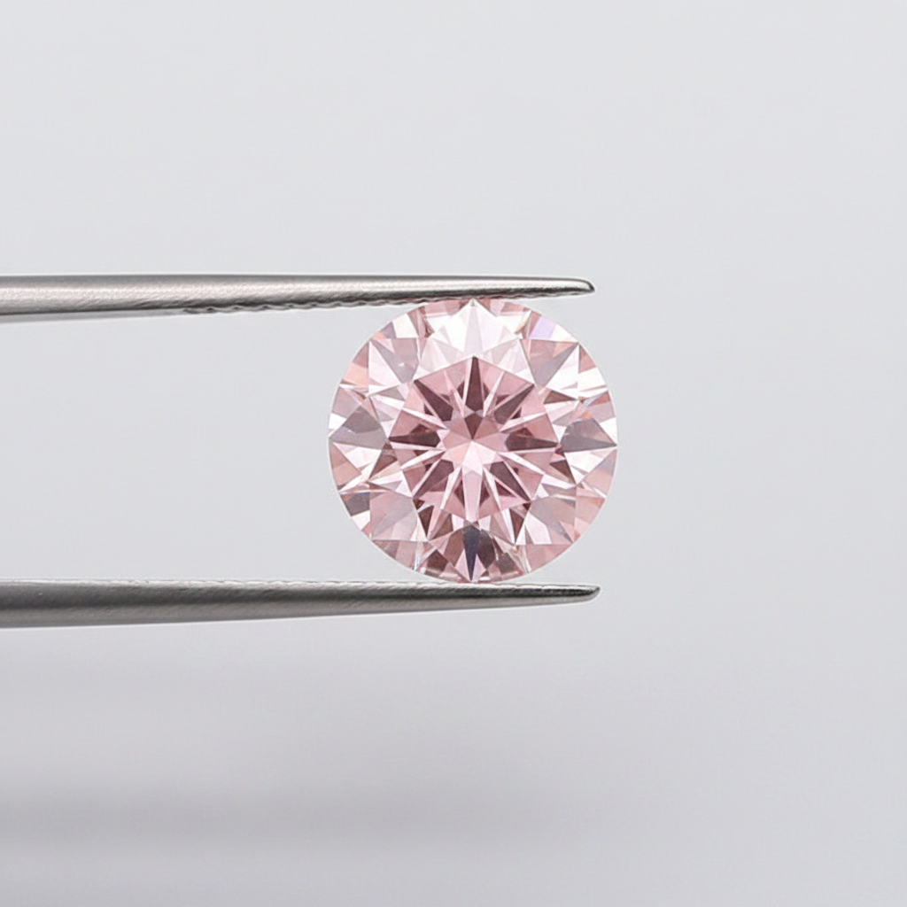 IGI Certified 2.02 Ct Fancy Intense Pink Round CVD Lab Grown Diamond