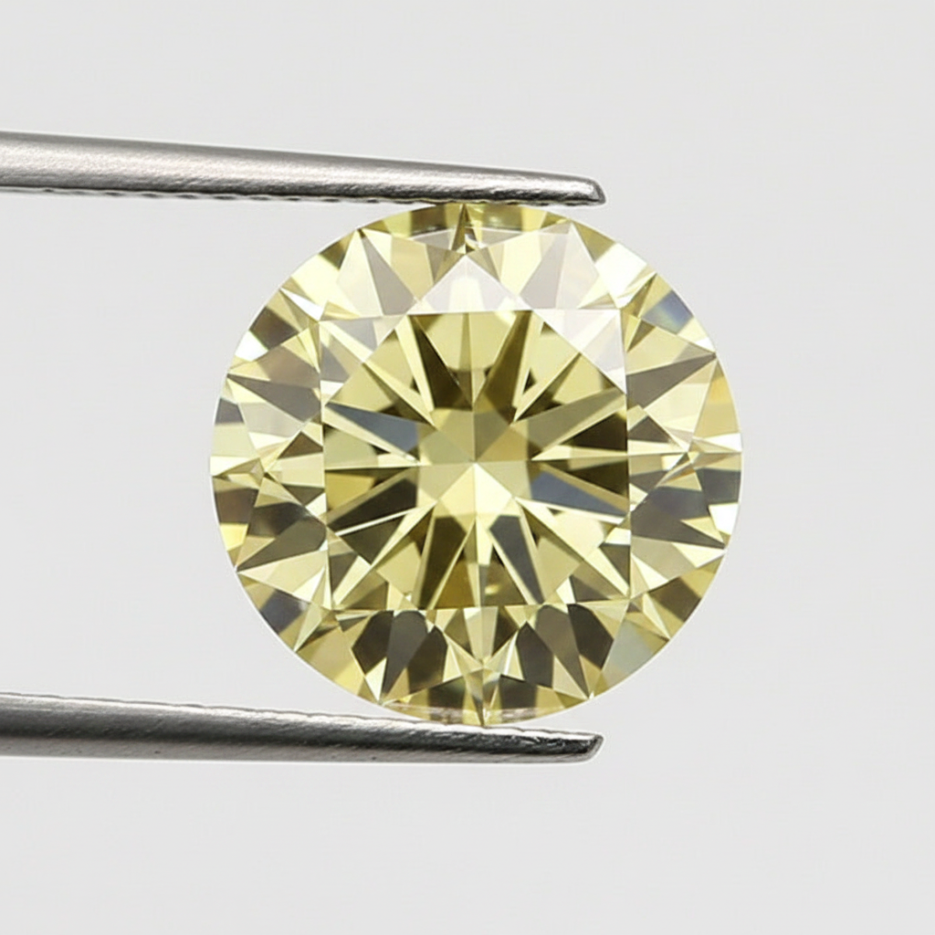 IGI Certified 2.02 Ct Fancy Intense Yellow Round CVD Lab Grown Diamond