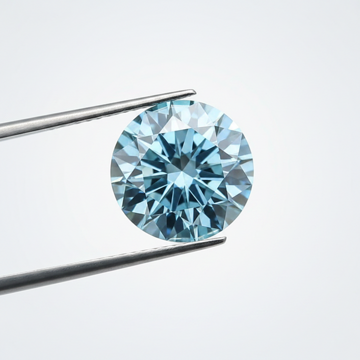 IGI Certified 2.02 Ct Fancy Vivid Blue Round CVD Lab Grown Diamond