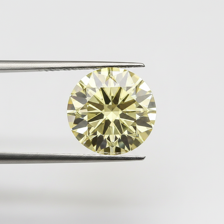 IGI Certified 2.50 Ct Fancy Light Yellow Round CVD Lab Grown Diamond