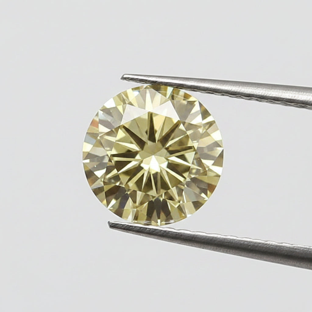 3,00 karaat ronde lab-grown diamant VS1 fancy geel