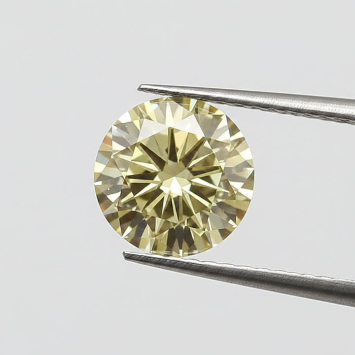 3,00 karaat ronde lab-grown diamant VS1 fancy geel