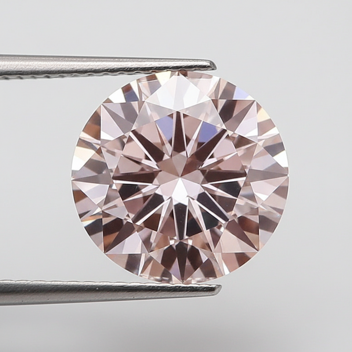 IGI Certified 3.01 Ct Fancy Intense Pink Round CVD Lab Grown Diamond