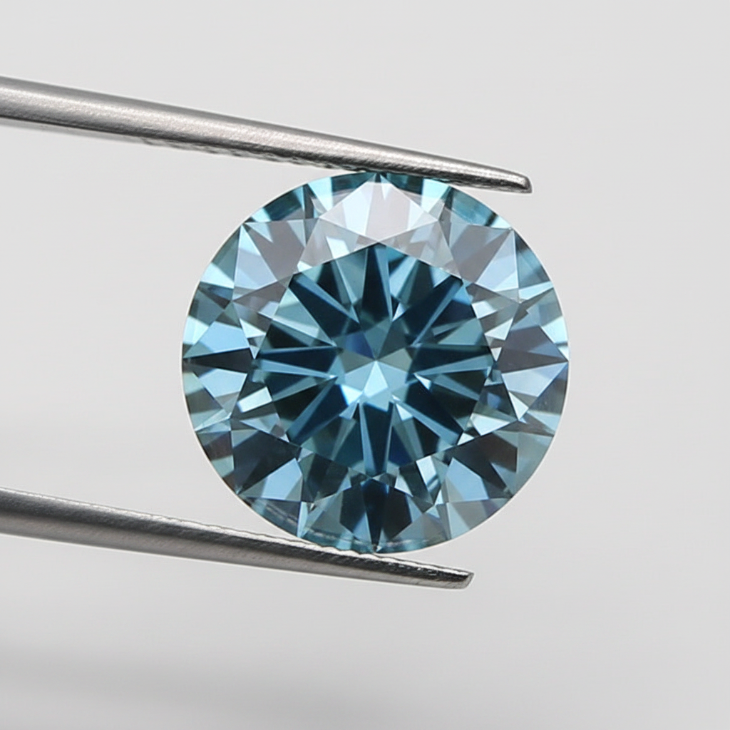 IGI Certified 3.02 Ct Fancy Vivid Blue Round CVD Lab Grown Diamond