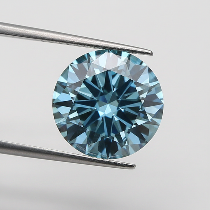 IGI Certified 3.02 Ct Fancy Vivid Blue Round CVD Lab Grown Diamond