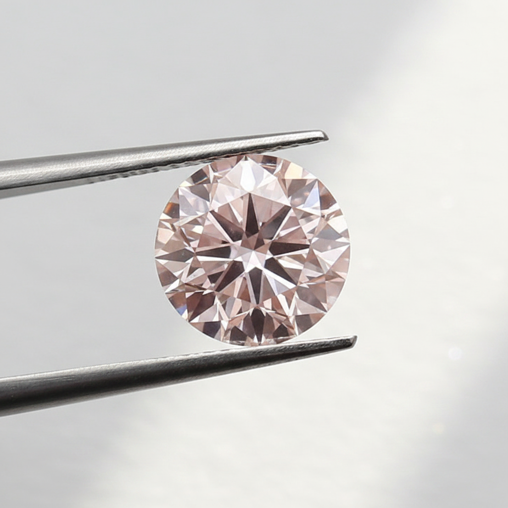 IGI Certified 3.51 Ct Fancy Pink Round CVD Lab Grown Diamond