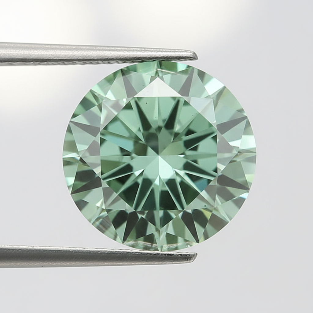 IGI Certified 4.00 Ct Fancy Vivid Green Round CVD Lab Grown Diamond