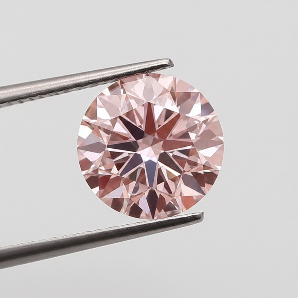 IGI Certified 4.01 Ct Fancy Intense Pink Round CVD Lab Grown Diamond
