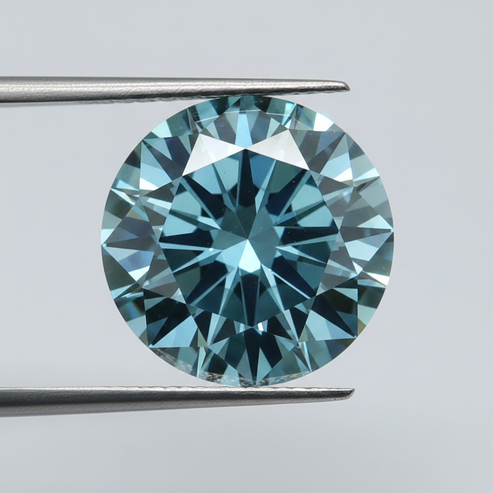 IGI Certified 4.01 Ct Fancy Vivid Blue Round CVD Lab Grown Diamond
