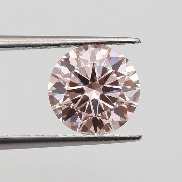 IGI Certified 4.02 Ct Fancy Intense Pink Round CVD Lab Grown Diamond