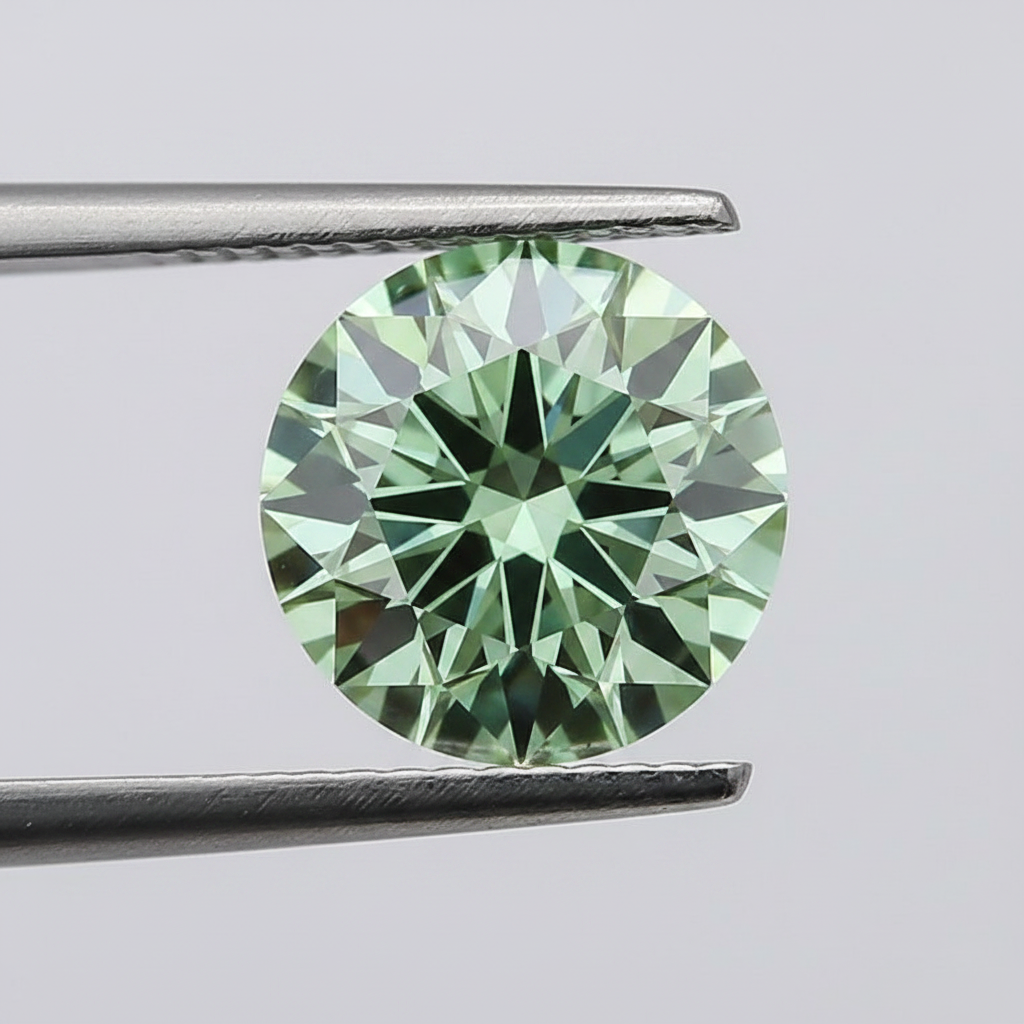 IGI Certified 4.04 Ct Fancy Vivid Green Round CVD Lab Grown Diamond