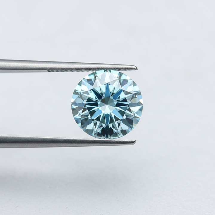 IGI Certified 4.92 Ct Fancy Vivid Blue Round CVD Lab Grown Diamond