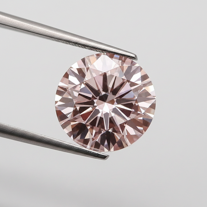 IGI Certified 5.01 Ct Fancy Intense Pink Round CVD Lab Grown Diamond