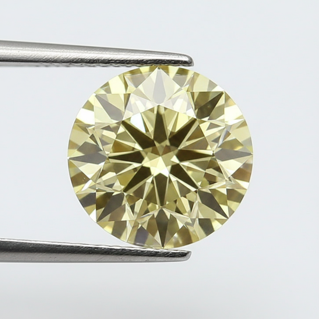 IGI Certified 5.07 Ct Fancy Intense Yellow Round CVD Lab Grown Diamond