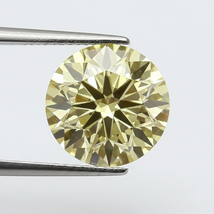 IGI Certified 5.07 Ct Fancy Intense Yellow Round CVD Lab Grown Diamond