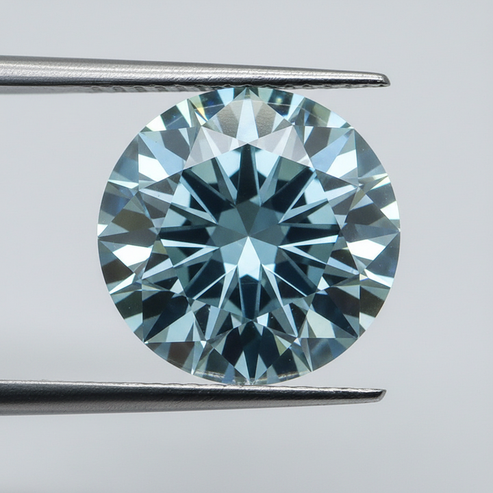 IGI Certified 5.24 Ct Fancy Vivid Blue Round CVD Lab Grown Diamond