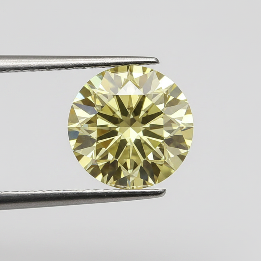 IGI Certified 5.42 Ct Fancy Intense Yellow Round CVD Lab Grown Diamond