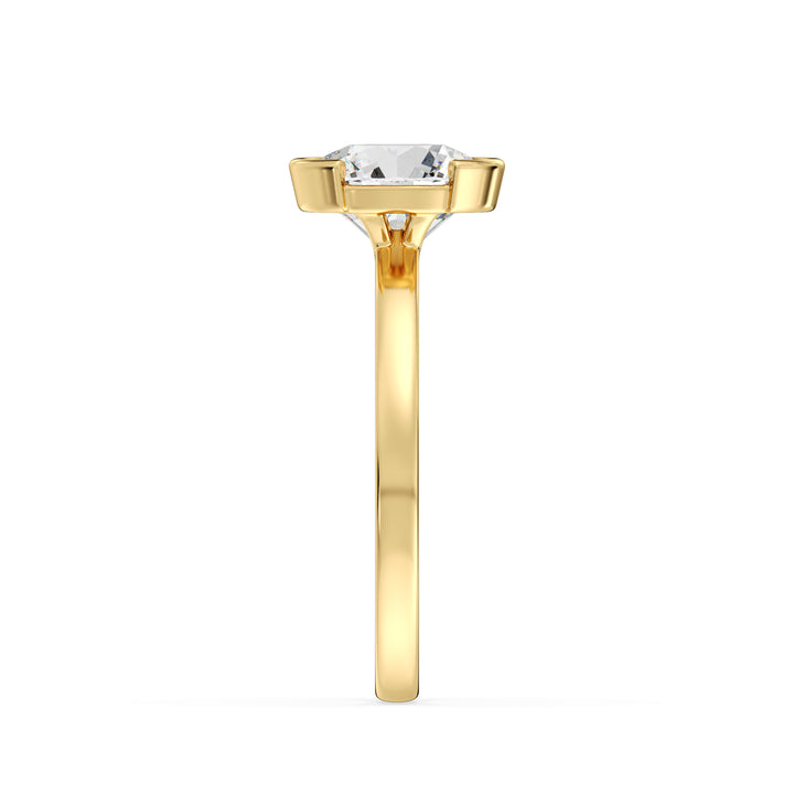IGI Certified Asscher Cut Diamond Solitaire Ring in Yellow Gold