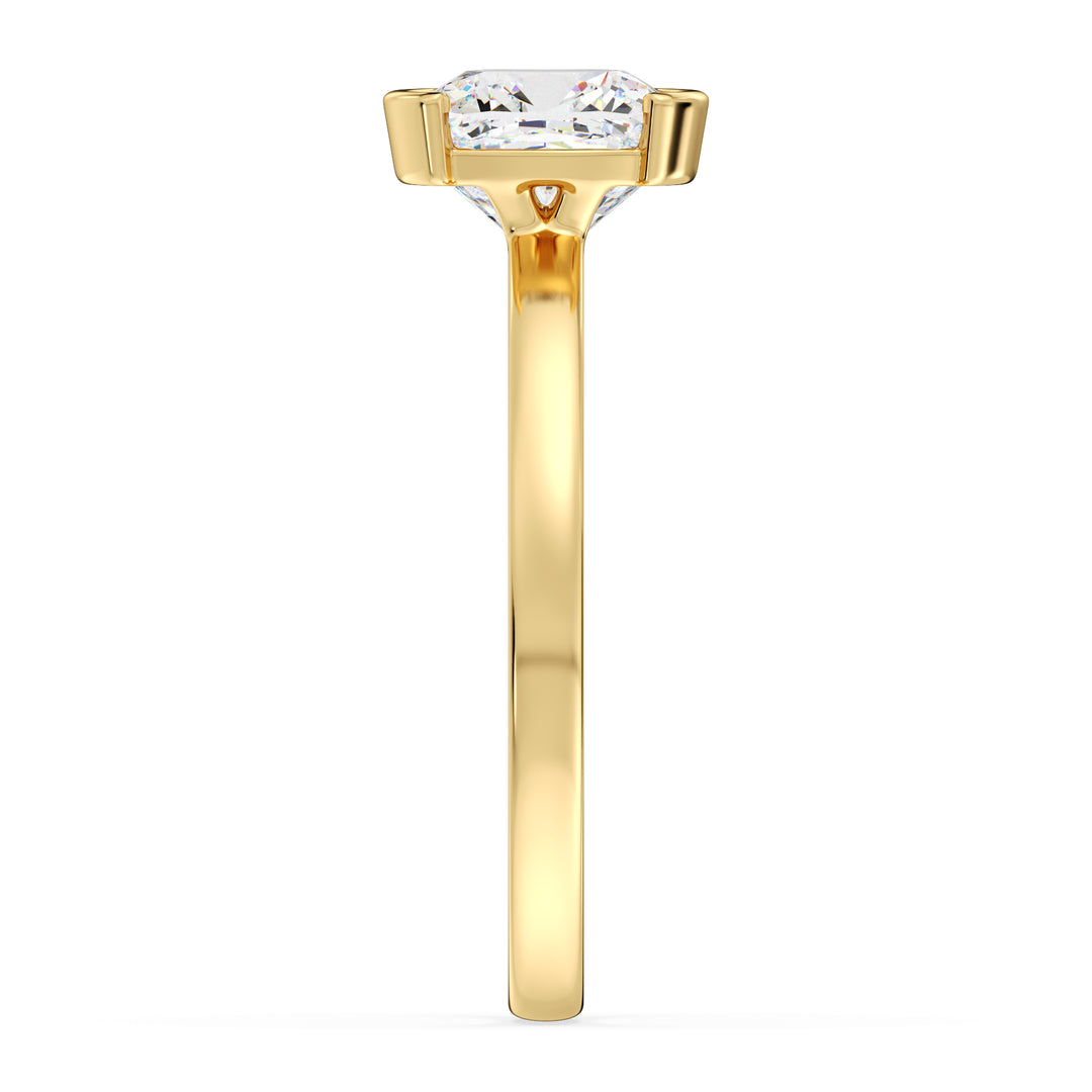 IGI Certified Cushion Cut Diamond Solitaire Ring in Yellow Gold