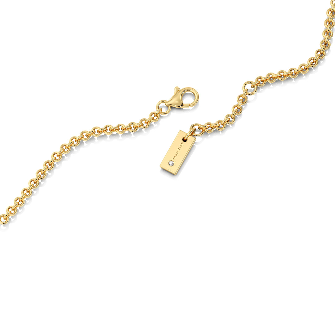 IGI Certified Emerald Lab Grown Diamond Station Necklace in 18K Yellow Gold