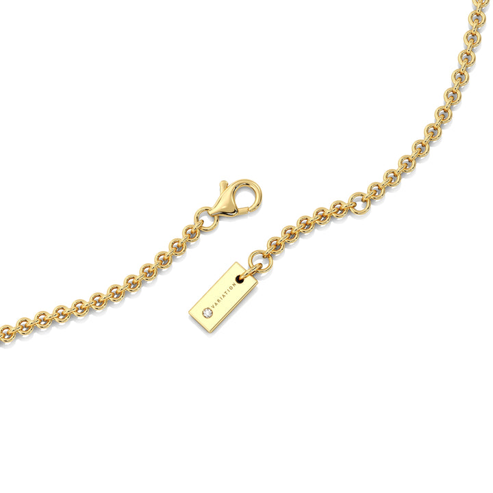 IGI Certified Heart Lab Grown Diamond Station Necklace in 18K Yellow Gold